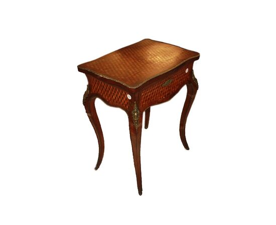19th-century French Louis XV style toilet table, richly inlaid