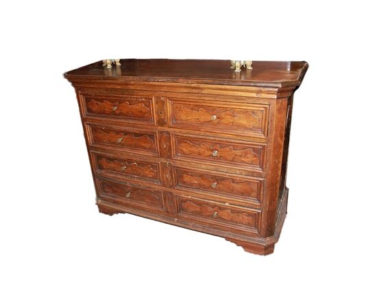 Cassettone Canterano Toscano del 1600 in legno di noce
