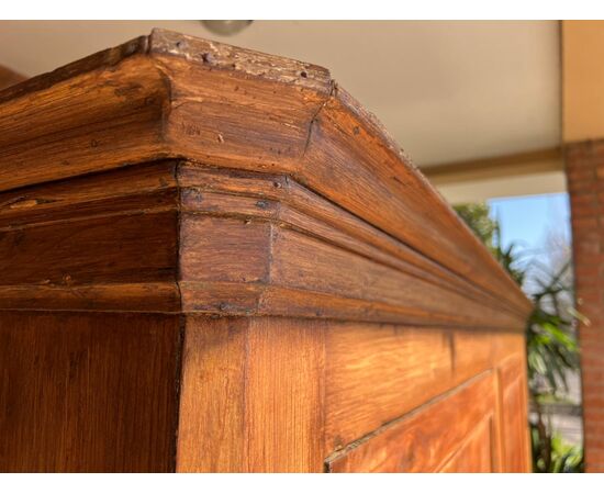 Antique large pantry/larder, 19th century, fir, rustic natural finish. Dimensions: 200 x 50 cm, height 195 cm