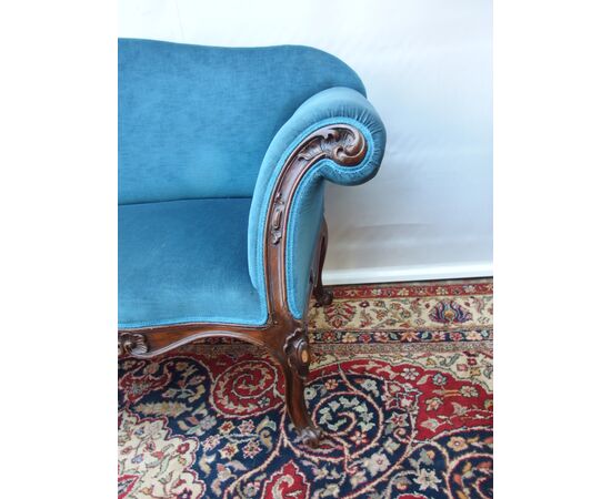 LOUIS XV STYLE TWO-SEATER SOFA LATE 18TH CENTURY FROM PIEDMONT cm L 174xW60xH93