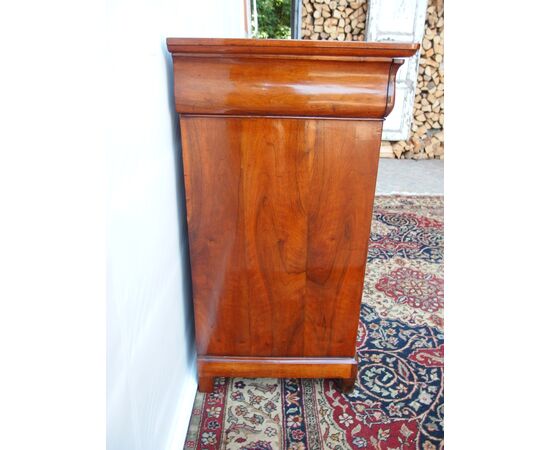 RESTAURED LOUIS PHILIPPE STYLE CAPPUCCINO WALNUT SIDEBOARD MID-19TH CENTURY cm L123xP56xH107
