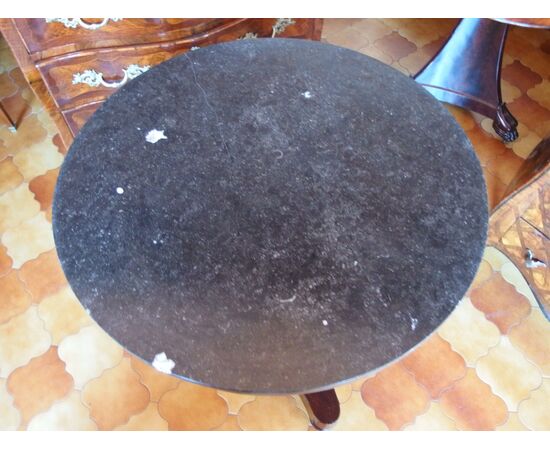 ROUND TABLE WITH EMPIRE STYLE MARBLE, 19TH CENTURY, RESTORED