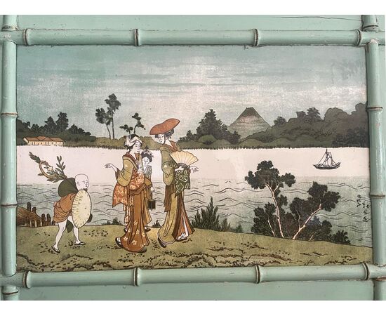 Large painted ceramic, dated 1862