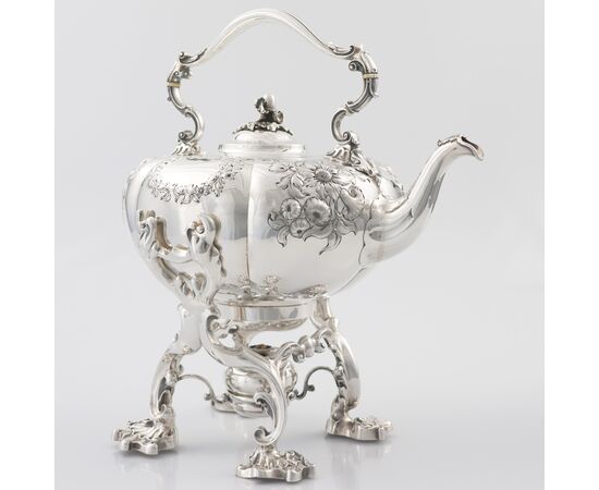 William IV sterling silver kettle on stand, Paul Storr for Storr & Mortimer, London, 1837