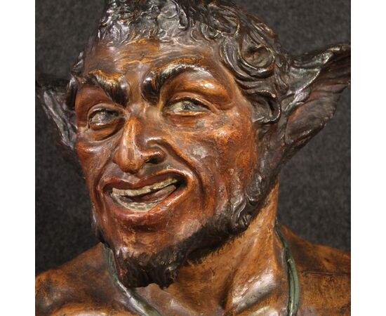Terracotta sculpture from the 19th century, the God Pan