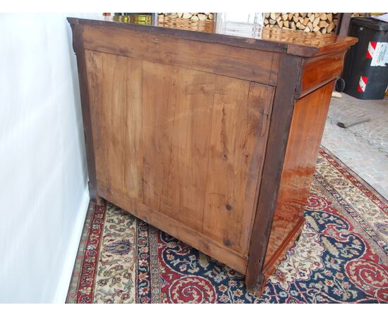 RESTAURED LOUIS PHILIPPE STYLE CAPPUCCINO WALNUT SIDEBOARD MID-19TH CENTURY cm L123xP56xH107