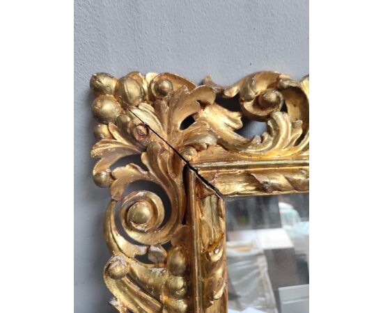 CORNICE  RETTANGOLARE  ANTICA IN LEGNO CON SPECCHIO