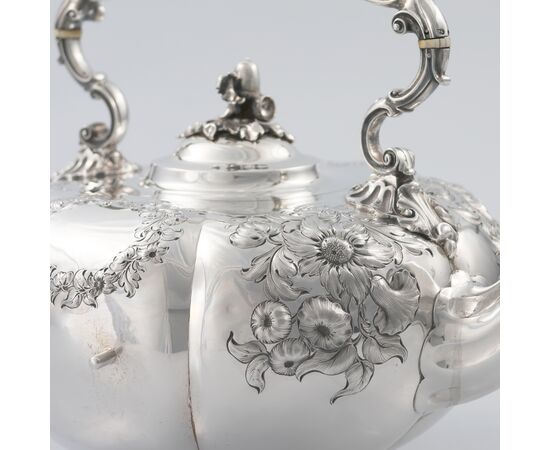 William IV sterling silver kettle on stand, Paul Storr for Storr & Mortimer, London, 1837