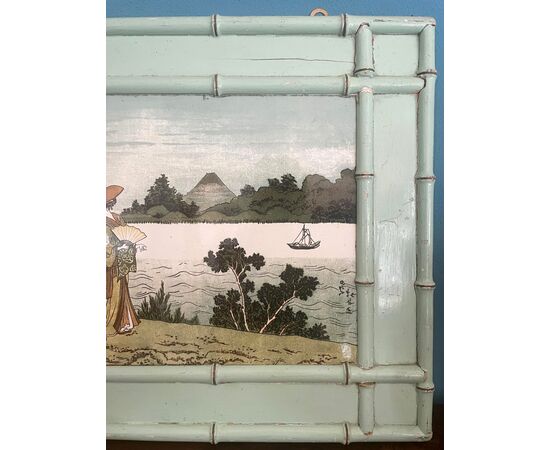 Large painted ceramic, dated 1862