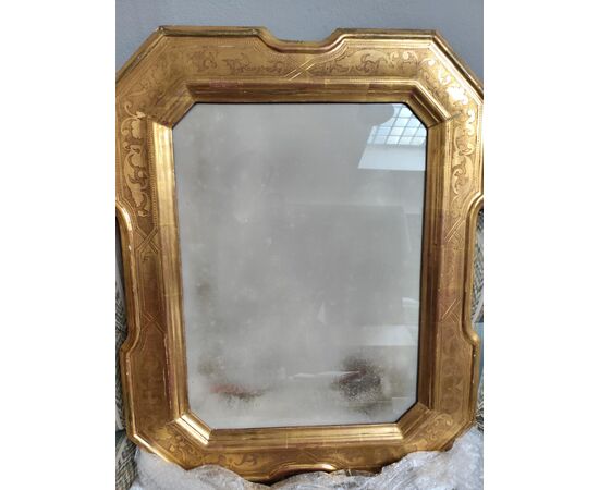 CORNICE RETTANGOLARE IN LEGNO  CON SPECCHIO