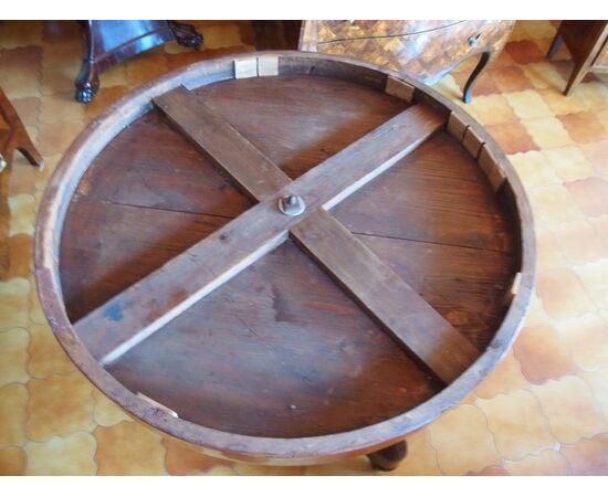 ROUND TABLE WITH EMPIRE STYLE MARBLE, 19TH CENTURY, RESTORED