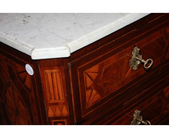 French Louis XVI style bedside table from the 1700s with marble top