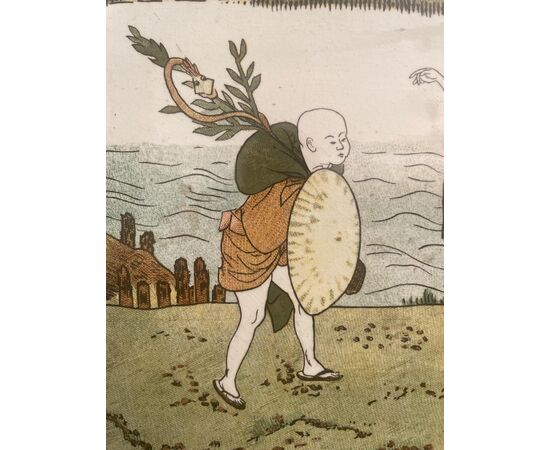 Large painted ceramic, dated 1862