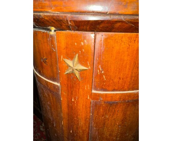 ARM251 - Pair of walnut cylinder bedside tables, 19th century, dimensions diameter cm 40 x H 90