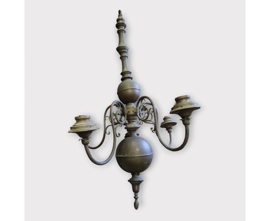 Importante lampadario in bronzo XIX secolo