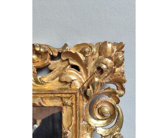 CORNICE  RETTANGOLARE  ANTICA IN LEGNO CON SPECCHIO