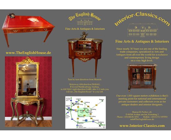 Inlaid Mahogany Fall Front Desk, England 1900