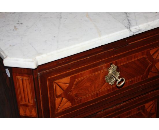 French Louis XVI style bedside table from the 1700s with marble top