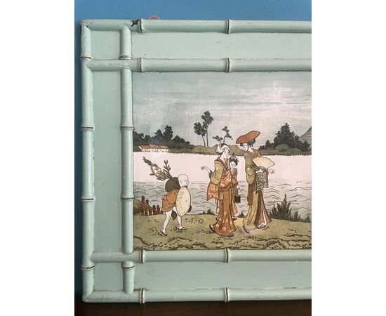 Large painted ceramic, dated 1862