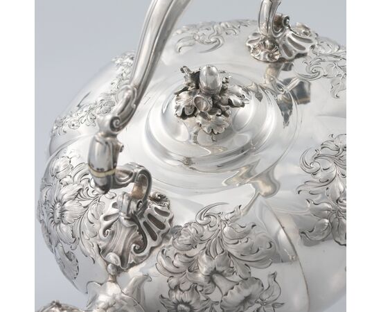 William IV sterling silver kettle on stand, Paul Storr for Storr & Mortimer, London, 1837