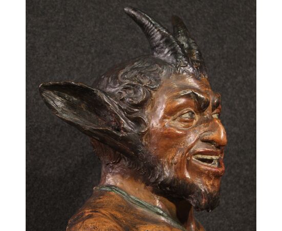 Terracotta sculpture from the 19th century, the God Pan