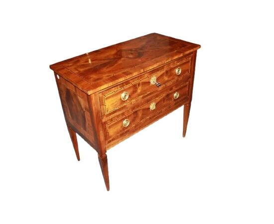 Small Louis XVI Style Walnut Chest of Drawers from the 1800s