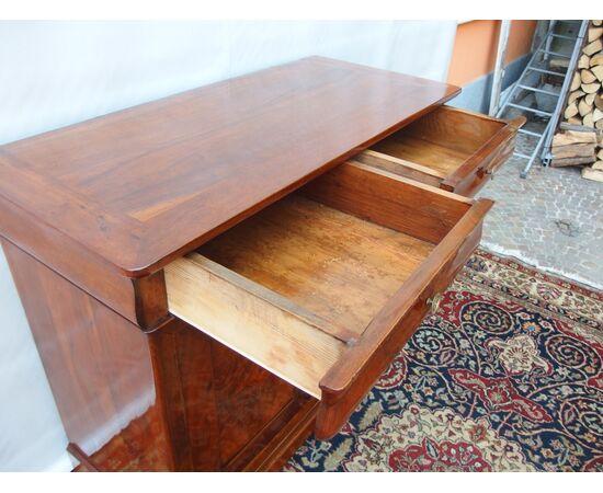 RESTAURED LOUIS PHILIPPE STYLE CAPPUCCINO WALNUT SIDEBOARD MID-19TH CENTURY cm L123xP56xH107