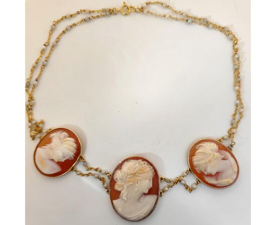 COLLANA IN ORO CON CAMEI