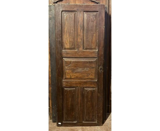 PTI766 - Antique single-leaf door, double-sided, 18th century, dimensions cm W 73 x H 189