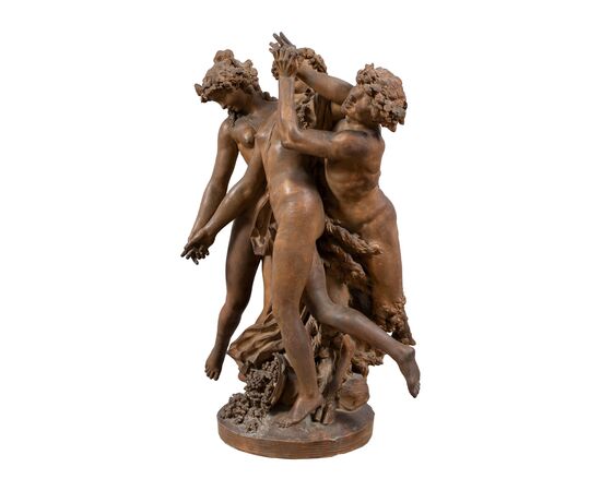 Terracotta sculpture - Bacchanal. Follower of Claude Michel, known as Clodion (1738 - 1814), 19th century.