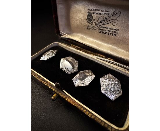 White gold cufflinks from the early 1900s