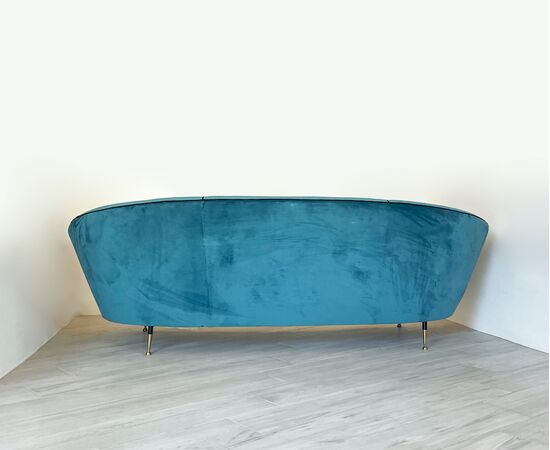 Curved velvet sofa - 1950