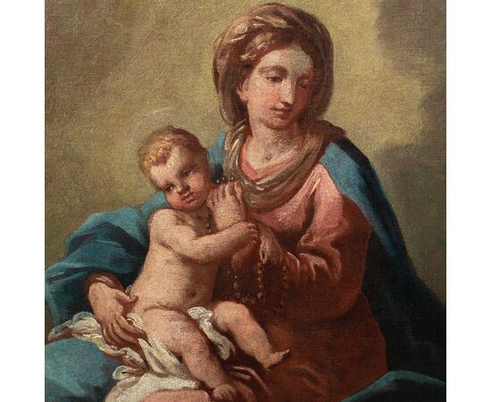 Pittore veneziano (XVIII sec.) - Madonna con Bambino.