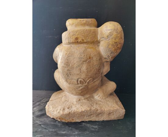 Meraviglioso antico basamento d'acquasantiera d'altare in marmo nembro tabaccon - H 39 cm - Venezia