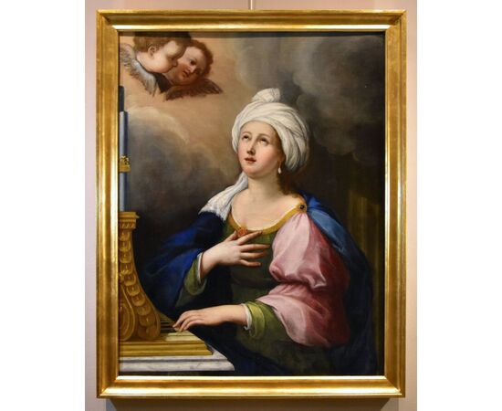Saint Cecilia and two cherubs, Lucas de la Haye, known as Luca Fiammingo (Nivelles, 1612–Rome, 1682)