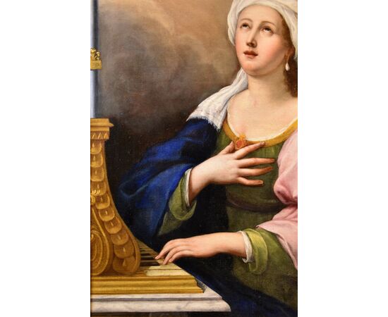 Saint Cecilia and two cherubs, Lucas de la Haye, known as Luca Fiammingo (Nivelles, 1612–Rome, 1682)