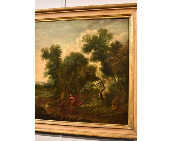 Wooded landscape with the Archangel Raphael and Tobias