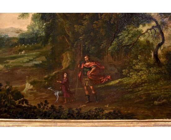 Wooded landscape with the Archangel Raphael and Tobias