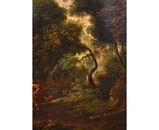 Wooded landscape with the Archangel Raphael and Tobias