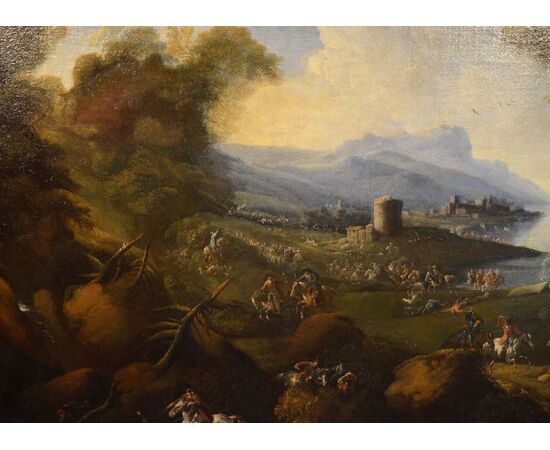 Coastal landscape, attributed to Pandolfo Reschi called Monsù Pandolfo (Gdansk 1643 - Florence 1699)