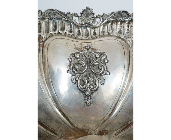 Antique embossed silver bowl/centerpiece from the 20th century.