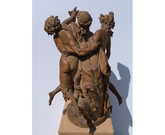 Terracotta sculpture - Bacchanal. Follower of Claude Michel, known as Clodion (1738 - 1814), 19th century.