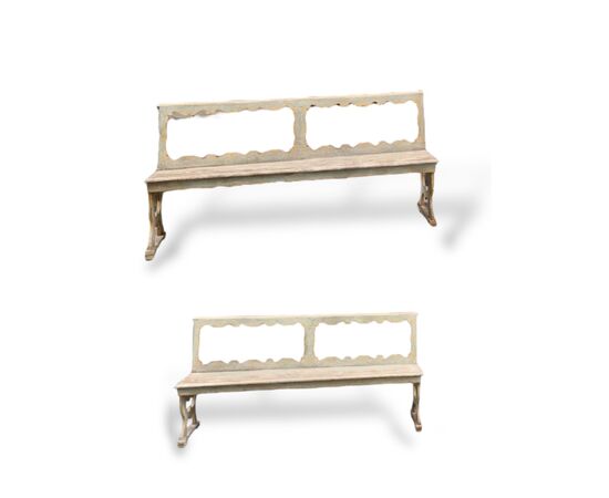 Pair of wooden benches