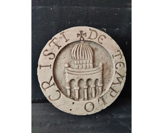 Medaglione Templare - Cristi de Templo - Diametro 30 cm - Marmo d'Istria