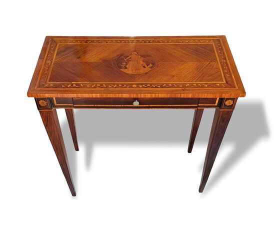 SMALL INLAID WRITING DESK - LOMBARDY - LOUIS XVI