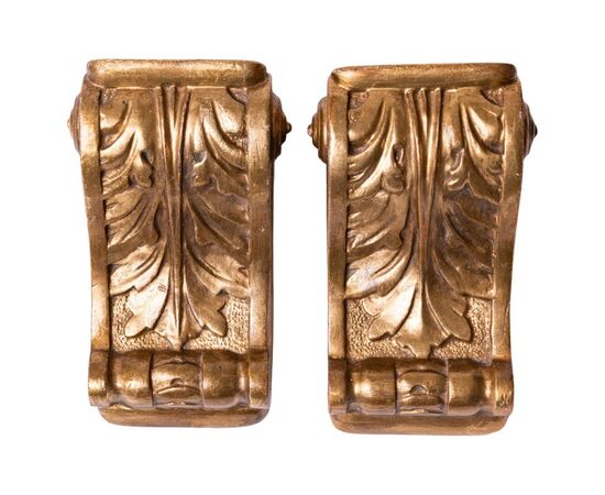 Pair of golden shelf brackets - O/6183 -