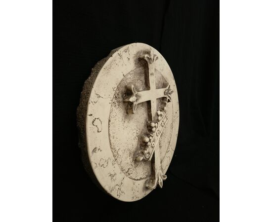Medaglione Templare/Massonico - Diametro 38 cm - Marmo d'Istria