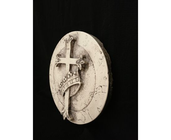 Medaglione Templare/Massonico - Diametro 38 cm - Marmo d'Istria