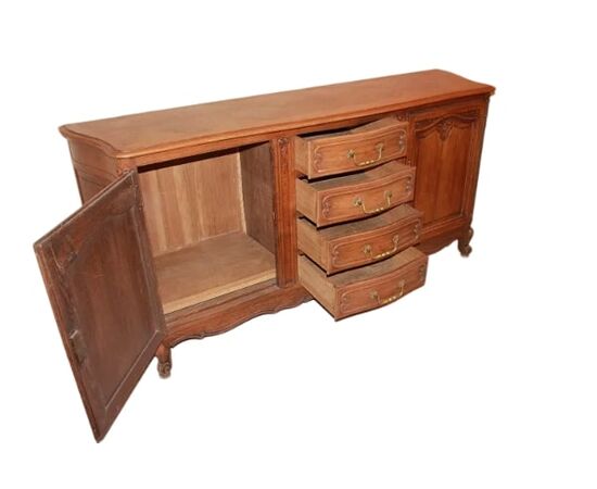 French 2-door sideboard with drawers from the late 1800s, Provençal style, in oak wood