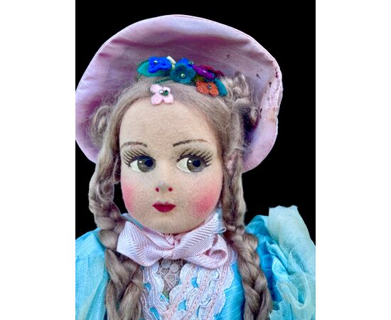 Cloth doll 'Lenci fabric'. Lenci manufacture, Turin.